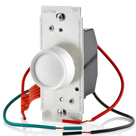 Leviton DIMMER SWITCH WH UNIV ROT DIM PUSH SP/3W 600WINC RDL06-10Z